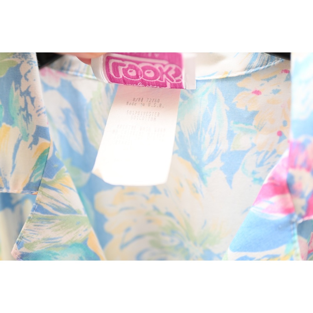 California Looks Vintage Floral Short Sleeve Belted Midi Dress 10P Made in USA - Picture 5 of 7
